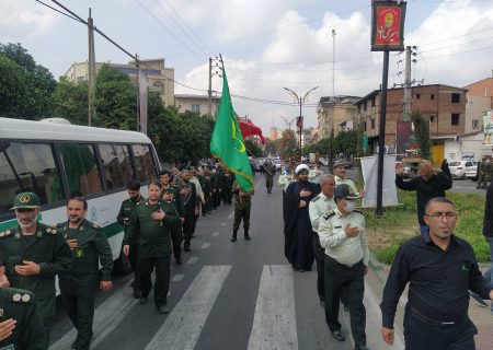 نوحه خوانی سرهنگ بابایی فرمانده سپاه بابل در دسته عزاداری نیروهای مسلح بابل