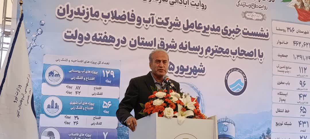 ۱۲۳۵ پروژه آب‌وفاضلاب در مسیر توسعه مازندران