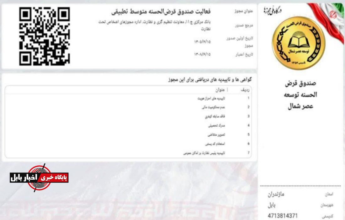 مجوز فعالیت بزرگ‌ترین صندوق قرض‌الحسنه غیردولتی ایران صادر شد